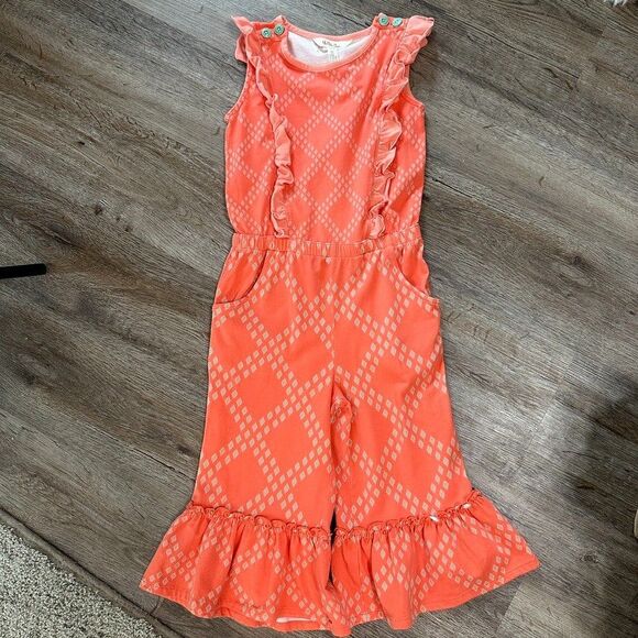 Matilda Jane Girls Size 6 Dream Chasers Day of Fun Romper Jumpsuit Orange - Picture 1 of 3
